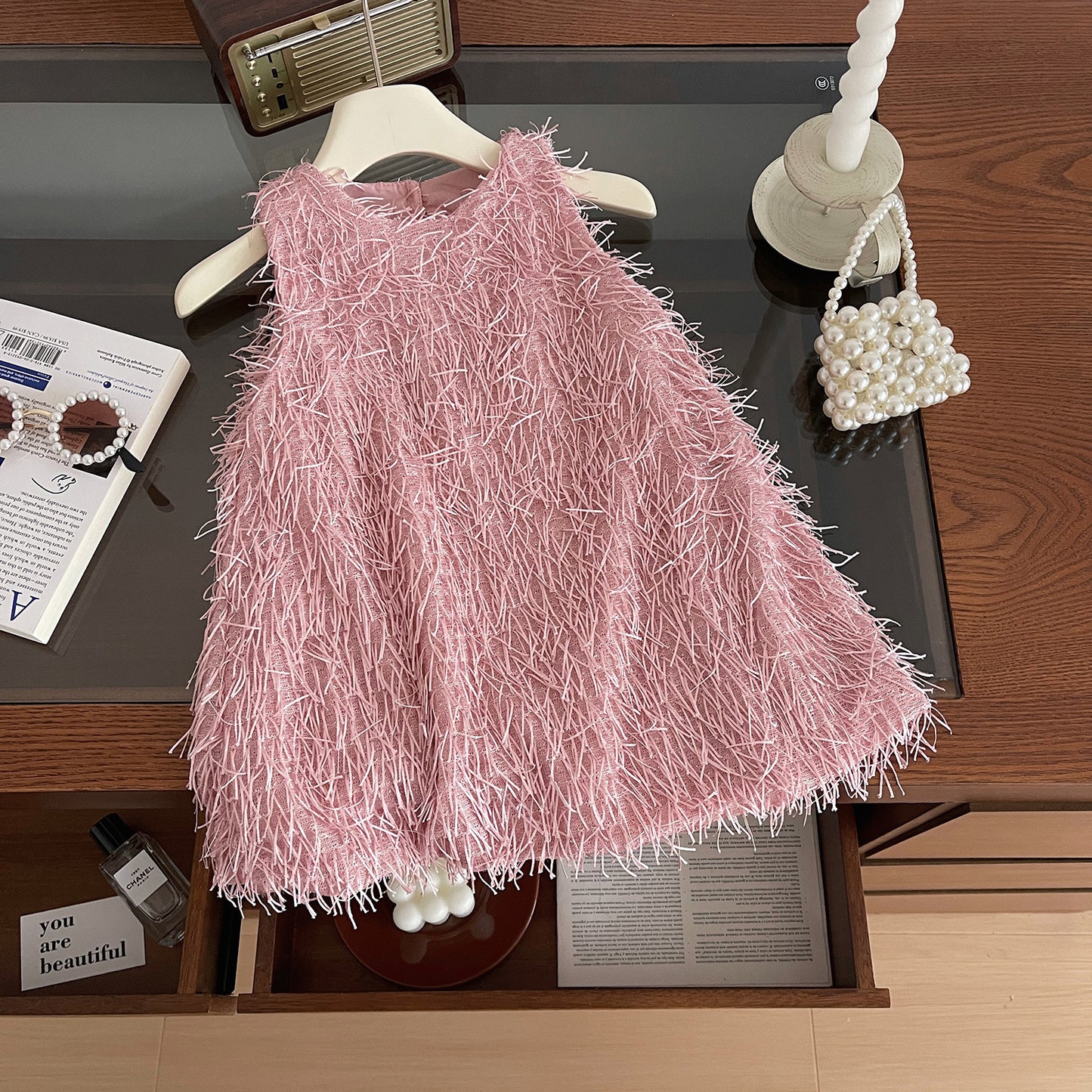 Women's Summer Korean Style Sleeveless Suspender Furry Children's Dress