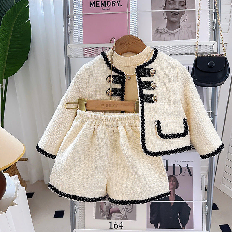 Fashion French Fashionable Jacket Two-piece Pants Children's Suit