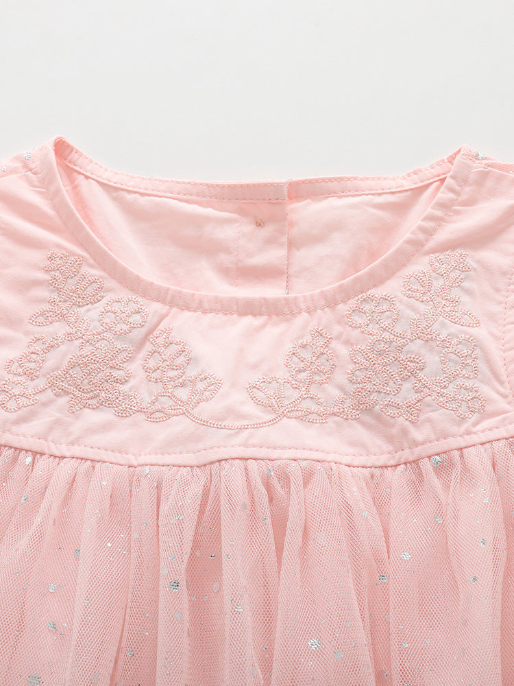 Princess Summer Round Neck Gauze Cute Children's Dress