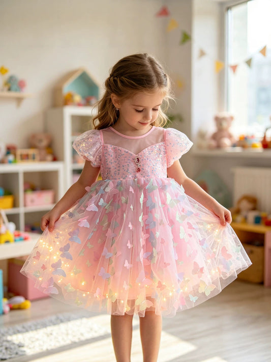 Western Style Skirt Pettiskirt Luminous Princess Children's Dress