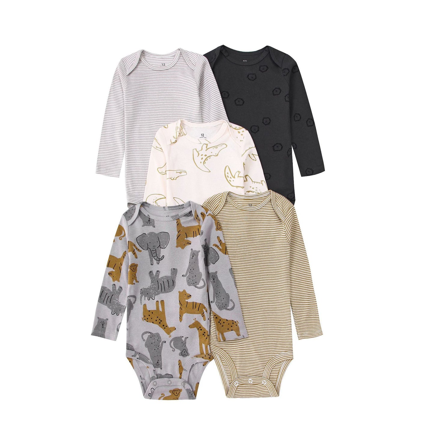 Children's Clothing Long-sleeved Triangle Romper Five Pieces Jumpsuit, Climbing Suit