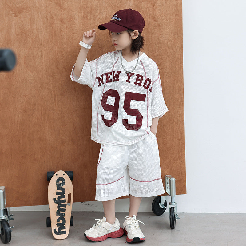 Teen Boys Summer Clothes Outfit Basketball Wear Sports Children's Suit