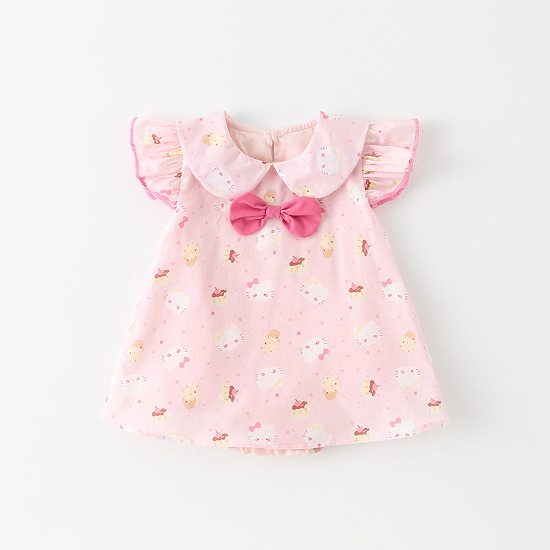 Summer Jumpsuit Born Western Style Cute Cat Romper Princess Hundred Jumpsuit, Climbing Suit