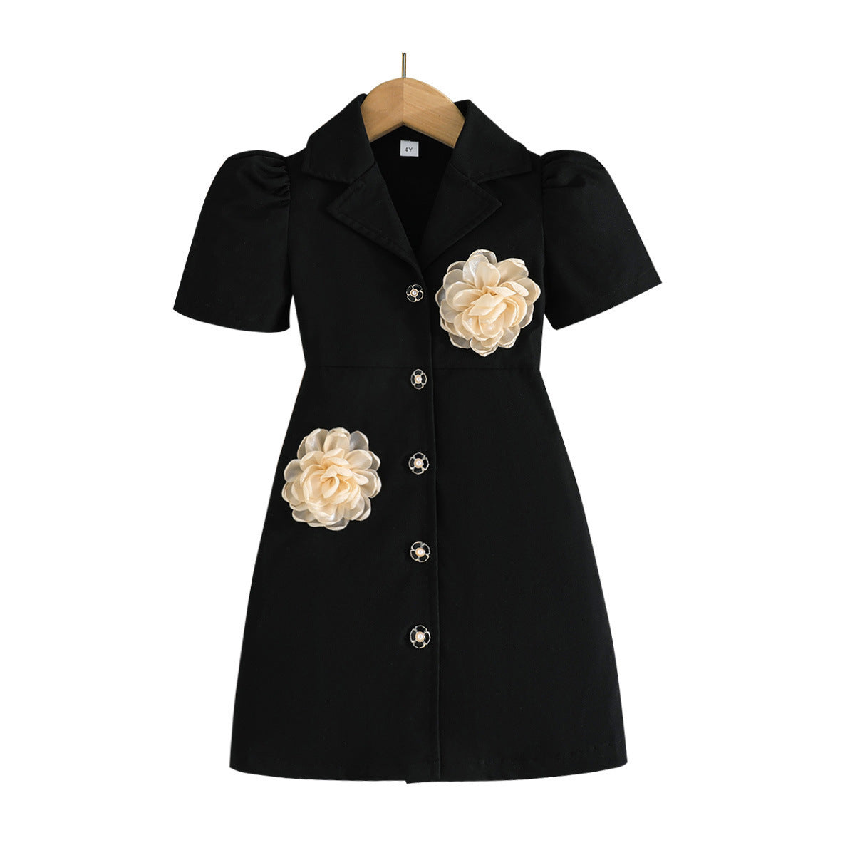 Summer Solid Color Short Sleeve Suit Predecessor Children's Dress