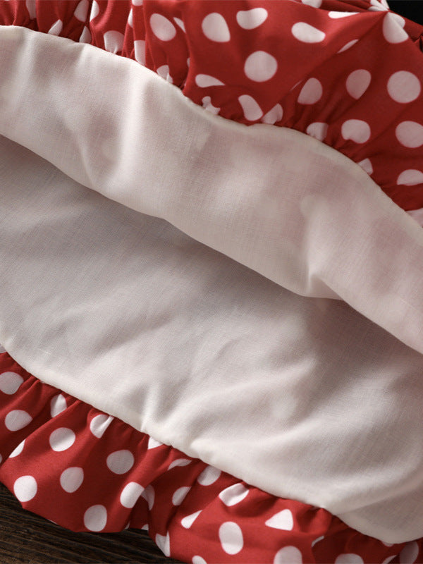 Children's Polka Dot Bow Sleeveless Vest Princess Children's Dress