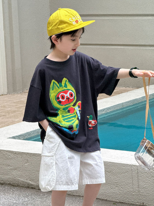Children's Short-sleeved Summer Boys Cartoon Iti Printing Children's T-shirt