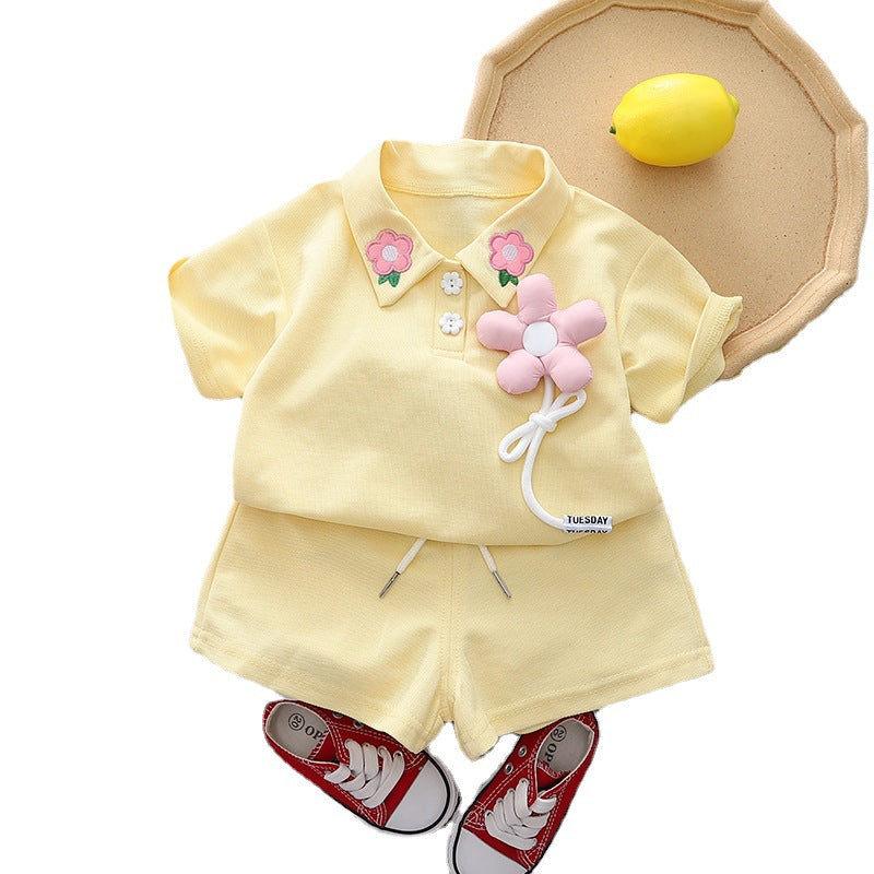 Children's Summer Red Yellow Green Three Color Children's Suit