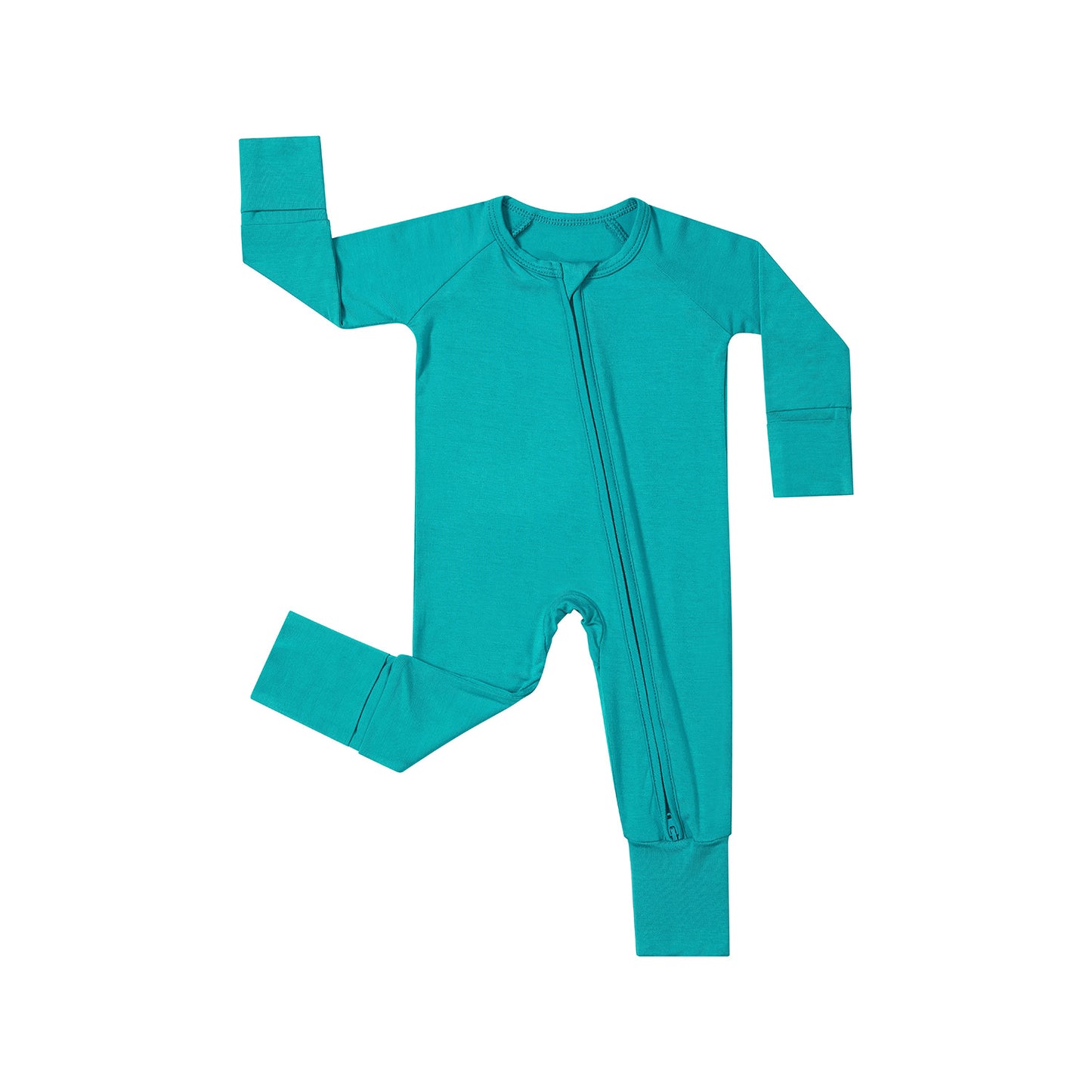 Bamboo Fiber Jumpsuits Romper Candy Color Long Sleeve Double Zipper Jumpsuit, Climbing Suit