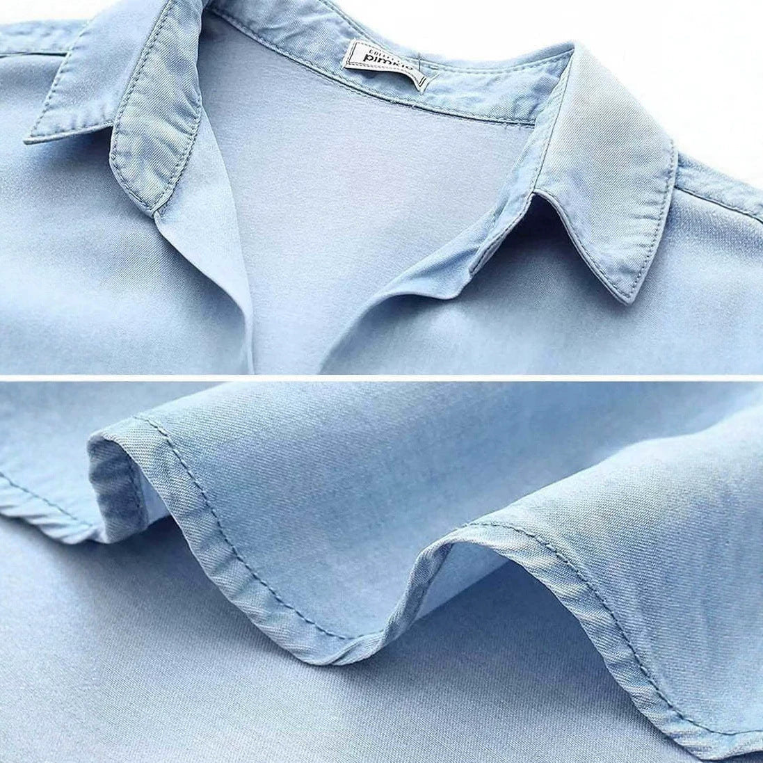 Women's Shirt Loose Three-quarter Sleeve Double Pocket Versatile Large Blouse