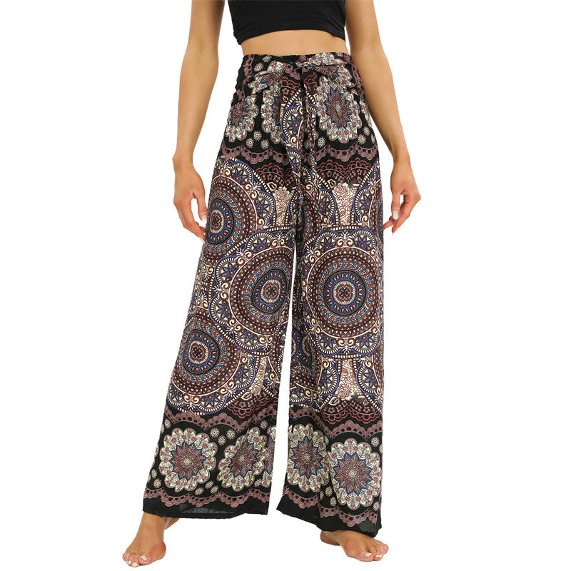 Bohemian Loose Rayon Culottes Ethnic Summer Casual Pants