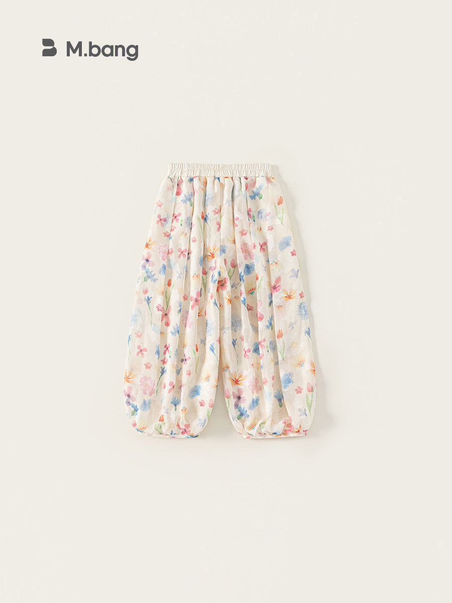 Children's Clothing Spring Flower Ankle Banded Colorful Anti Mosquito Children's Pants