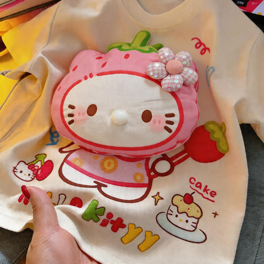 Children's Cotton Summer Loose Short Sleeve Cute Children's T-shirt