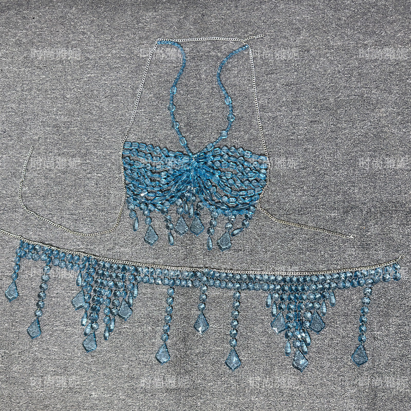 Beaded Hot Halter Outer Underwear Body Fashion Casual Suit