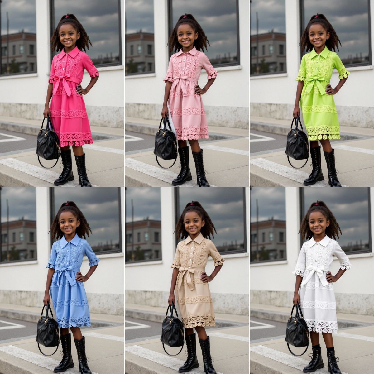 Autumn Lace Sleeve Skirt Fashion Princess Children's Dress