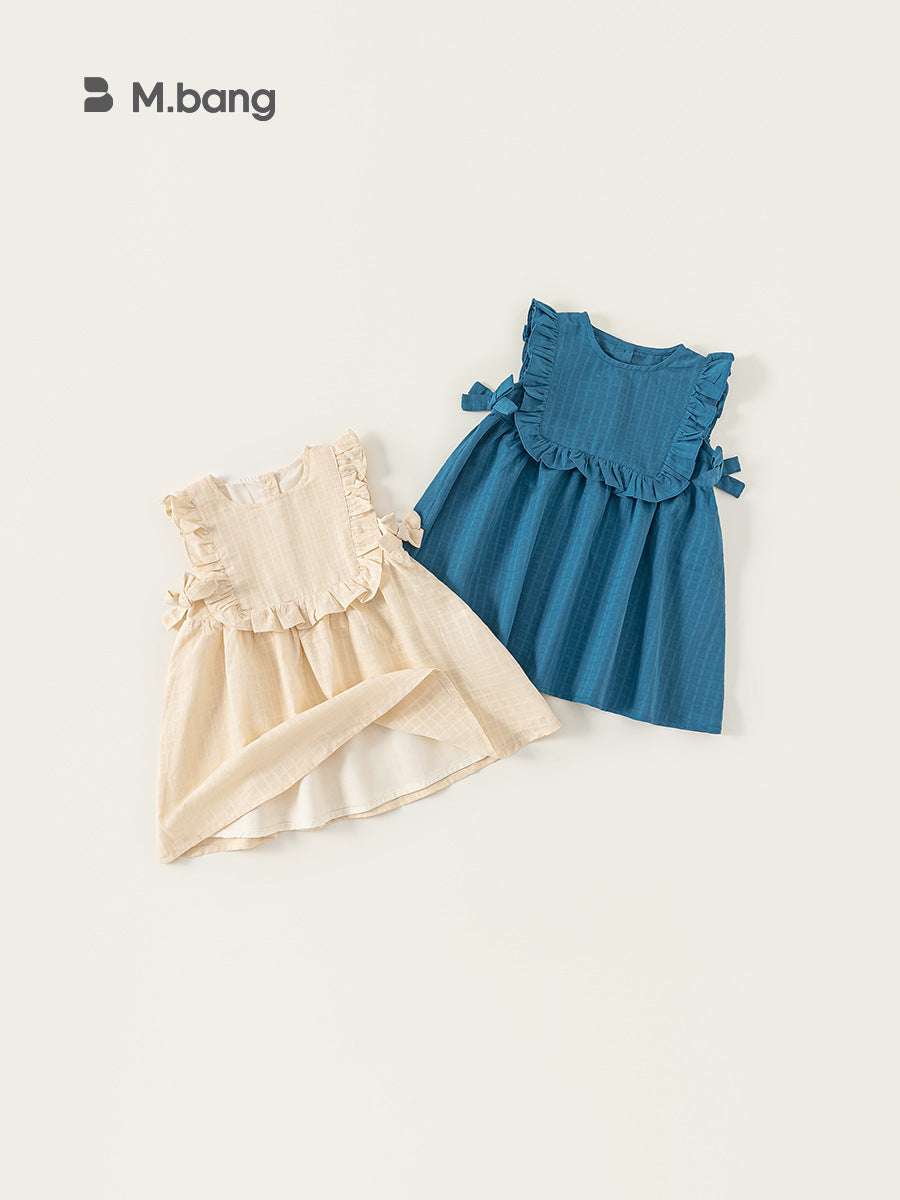 Children's Style Clothing Jacquard Sleeveless Cotton Linen Children's Dress