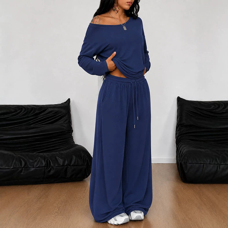 Loose Long Sleeve High Waist Hot Fashion Casual Suit