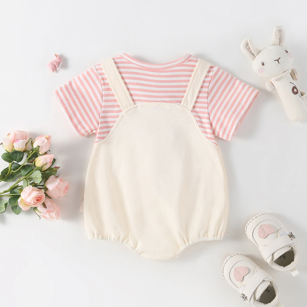 Summer Jumpsuit Fake Two Pieces Cotton Romper Thin One Hundred Jumpsuit, Climbing Suit