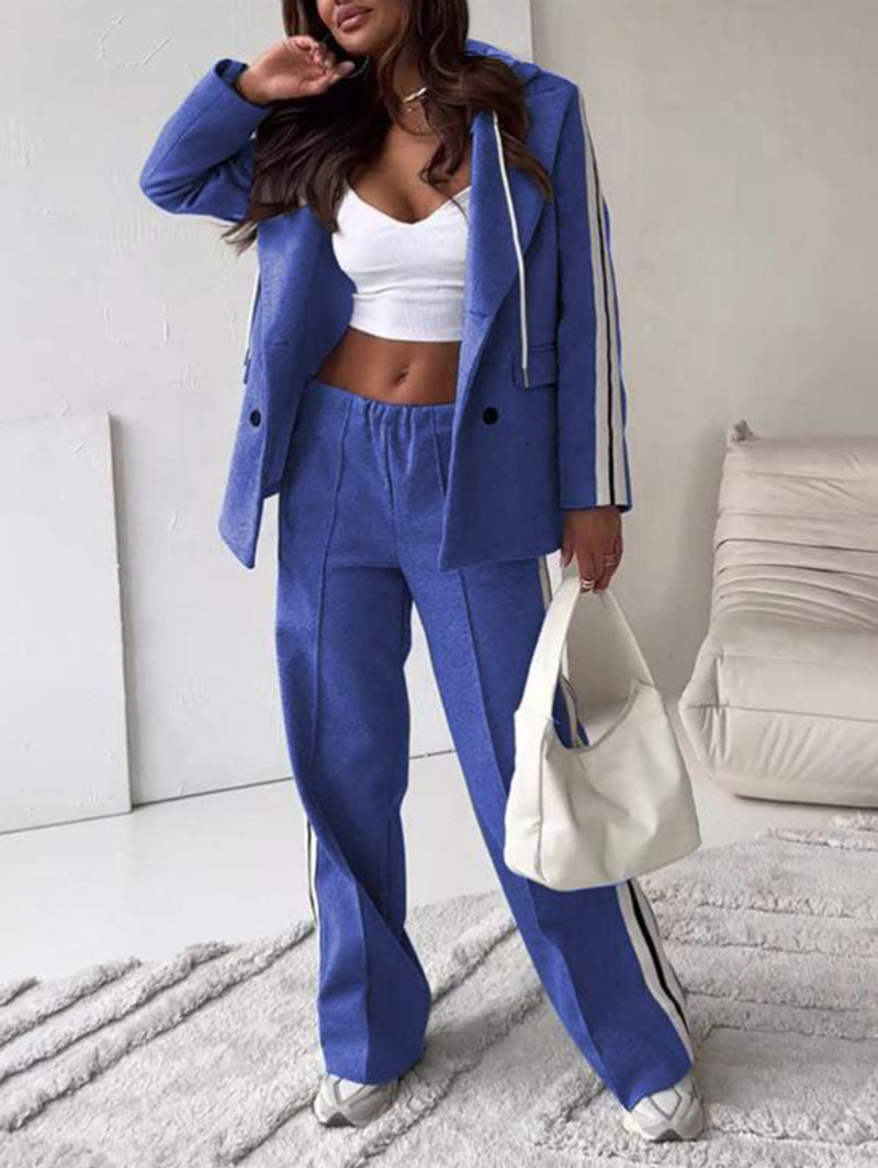 Women's Ribbon Hooded Wide Leg Two-piece For Fashion Casual Suit