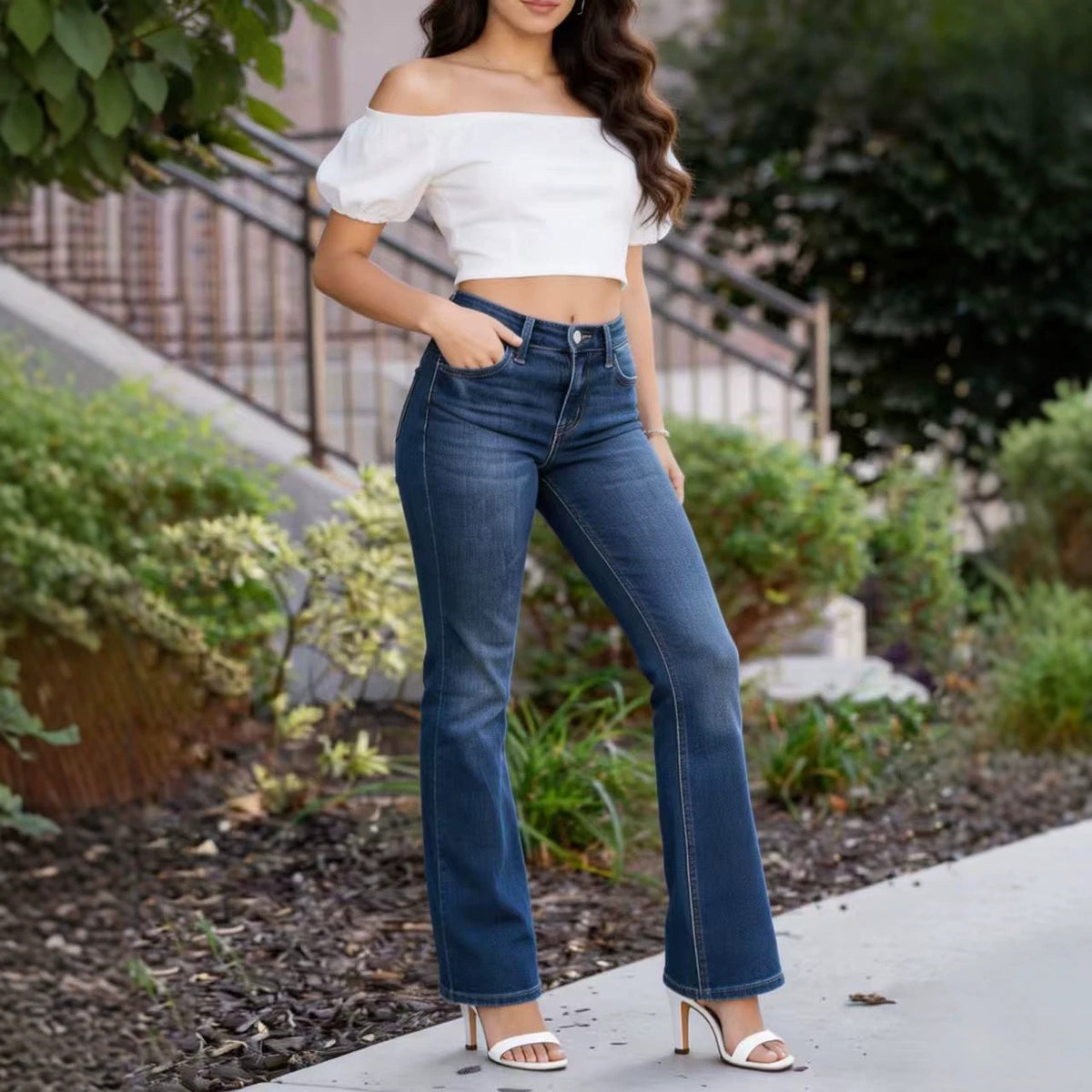 Women's Trendy Bell-bottom Punk Western Style Vintage Pants
