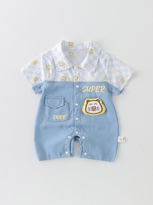 Romper Korean Style Trendy Fake Two Pieces Jumpsuit, Climbing Suit