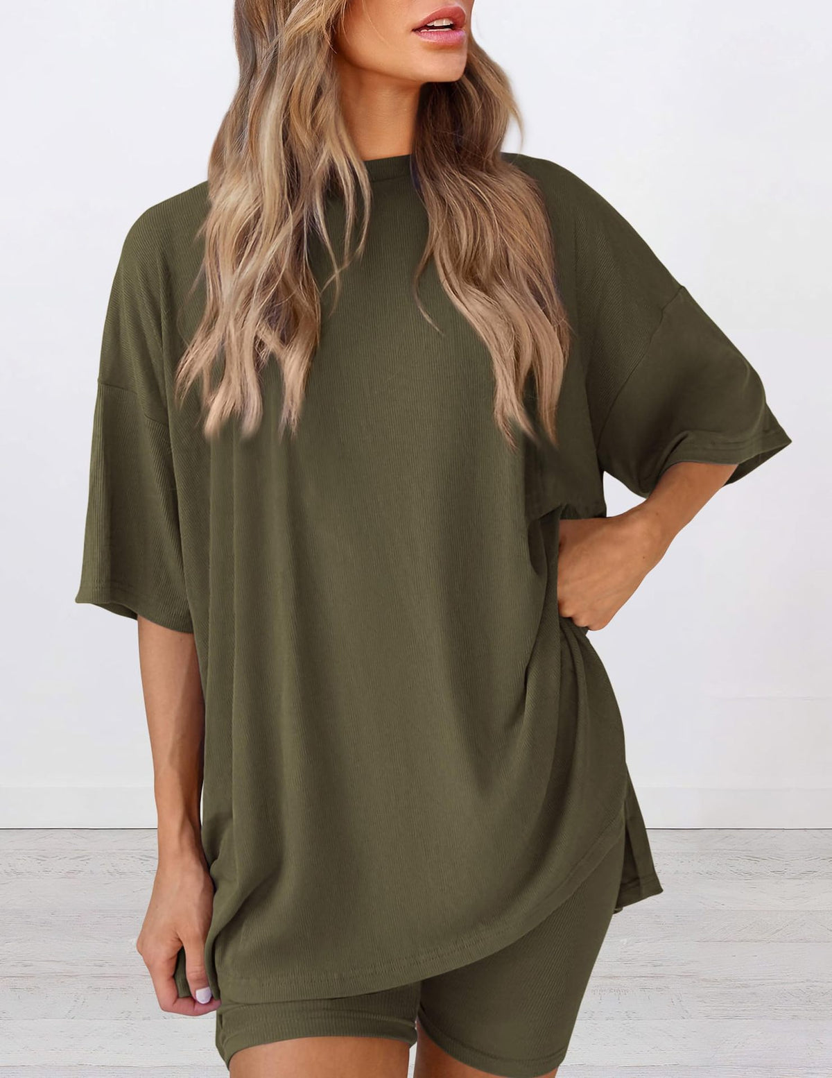 Women's Summer Set Solid Color Loose Pajamas Fashion Casual Suit