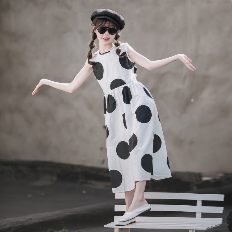 Princess Cotton Loose Western Style Vest Middle Children's Dress