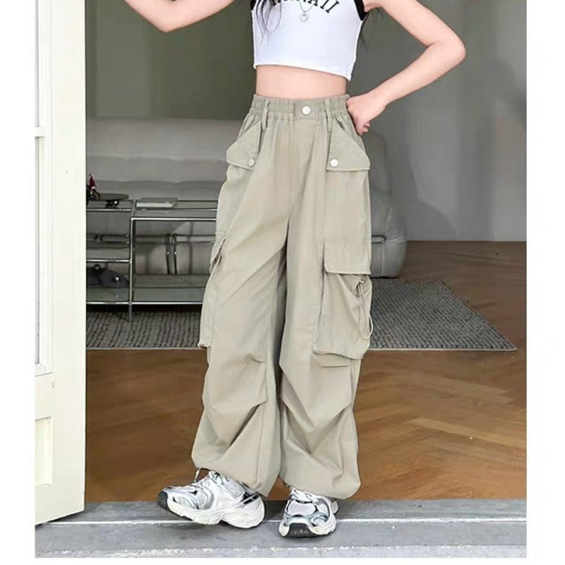 Children's Western Style Overalls Casual Medium Big Baggy Children's Pants