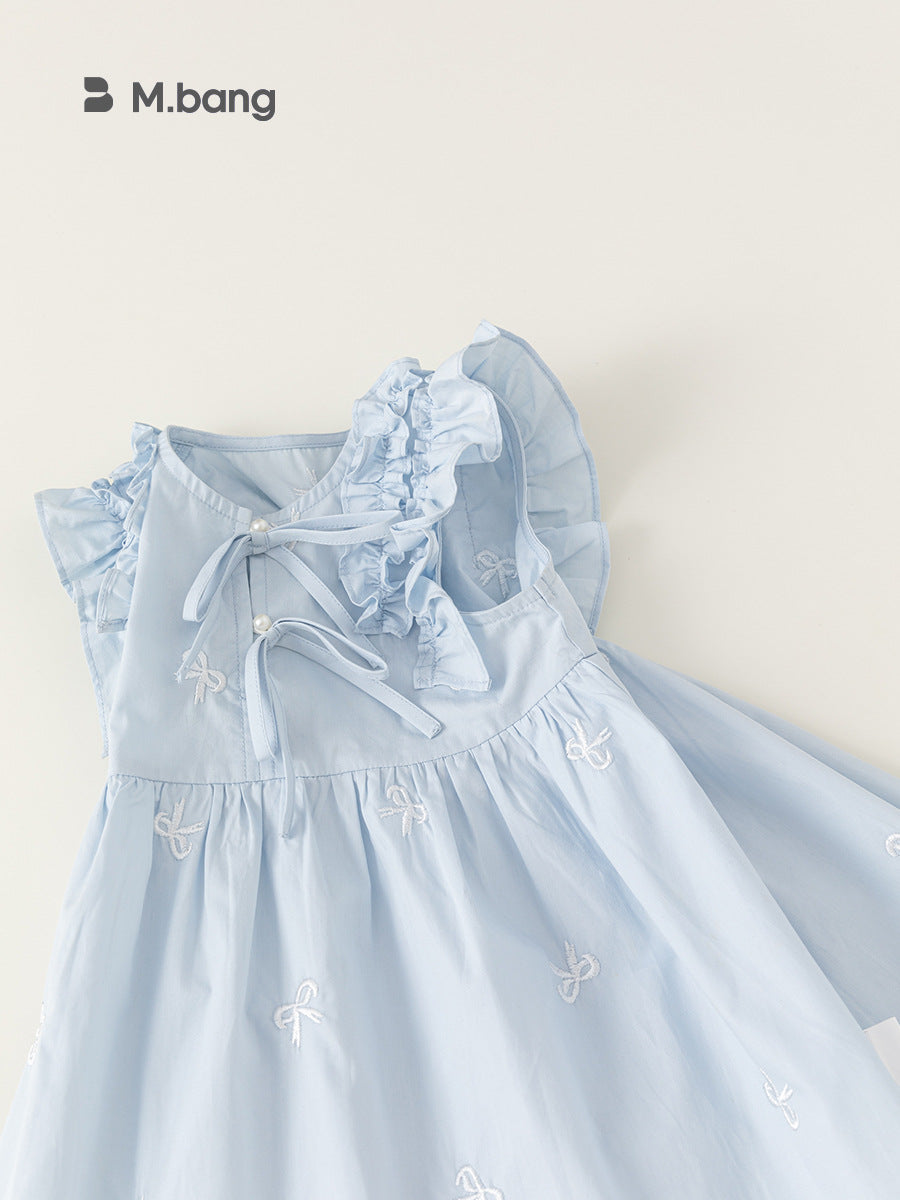 Children's Clothing Bow Floral Summer Skirt Vest Children's Dress