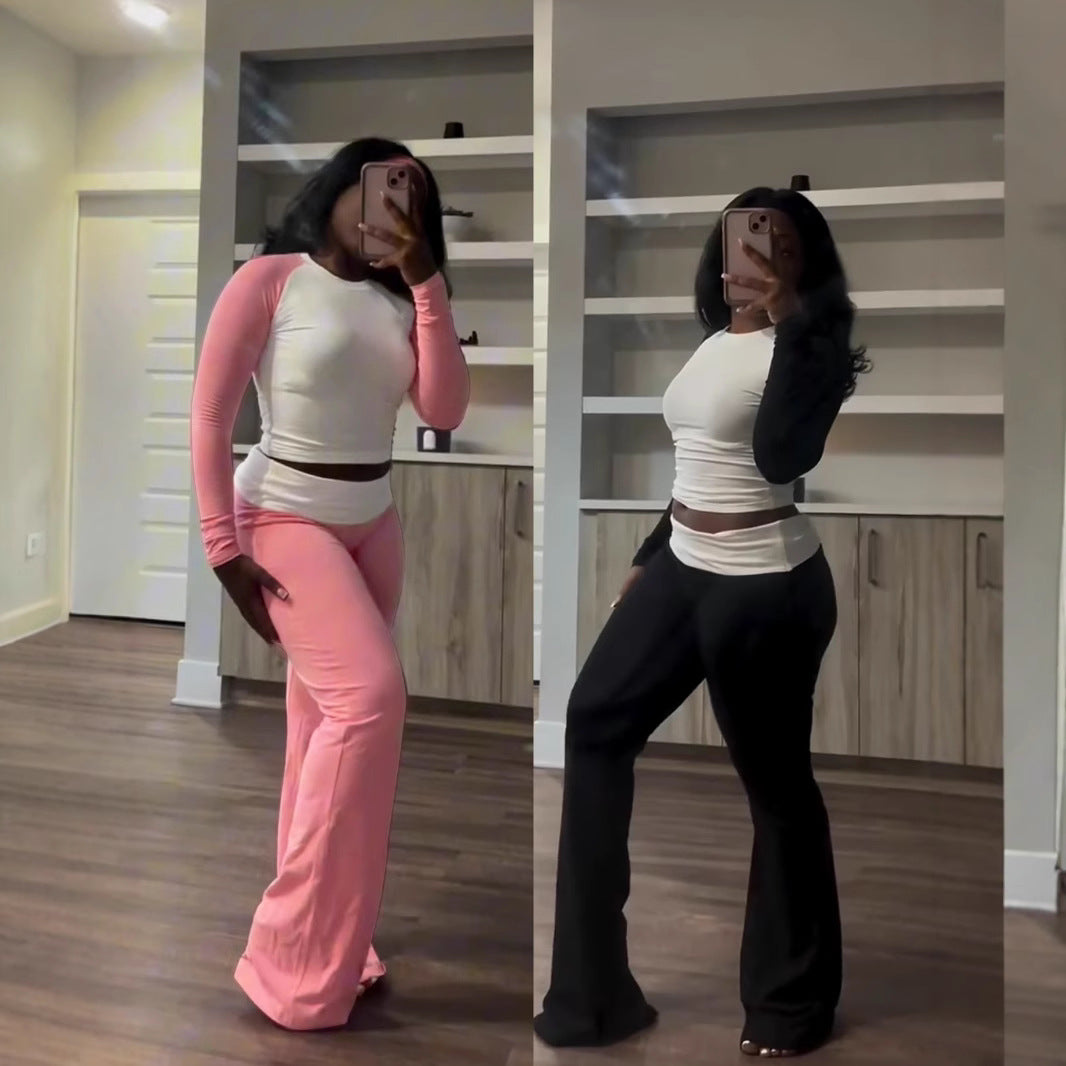 Women's Waist Fold Slim Fit Veet Sport Fashion Casual Suit