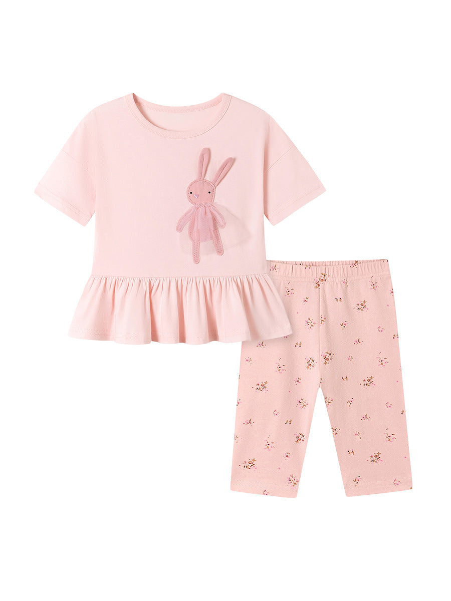 Children's Summer Short-sleeved Cute Rabbit Fashionable Clothing Children's Suit
