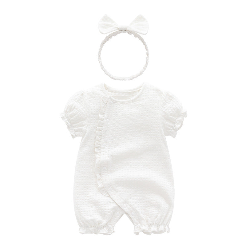 Born Cotton Short Sleeve Rompers Round Neck Korean Jumpsuit, Climbing Suit