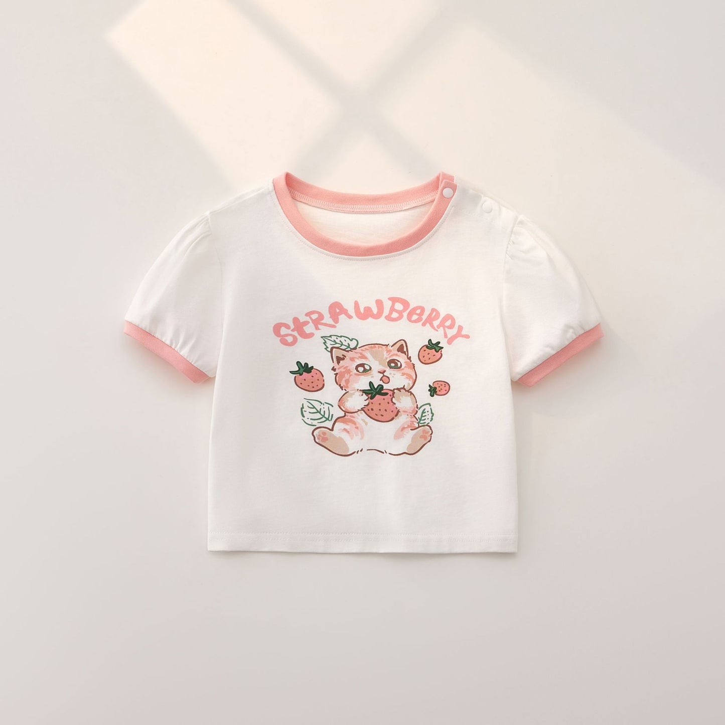 Children's Short-sleeved Summer Casual Bottoming Shirt Pure Cotton Clothes Cute Children's T-shirt
