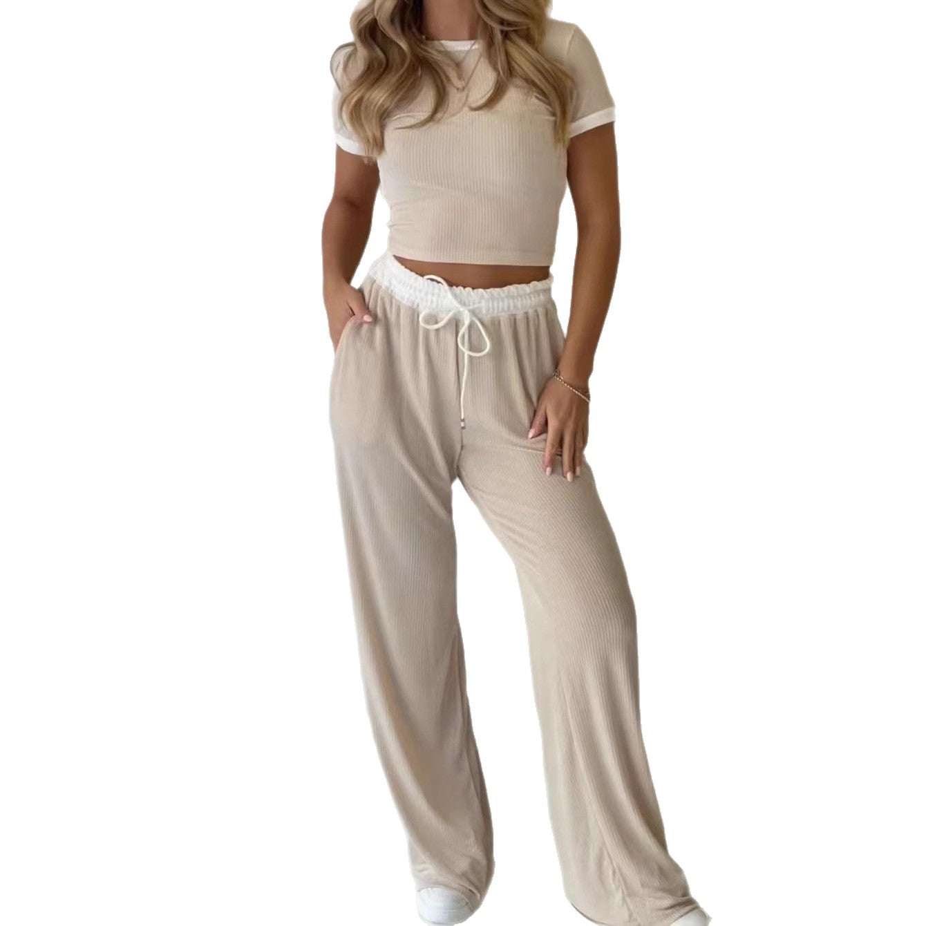 Creative Cool Solid-color Sportswear Two-piece Set Fashion Casual Suit