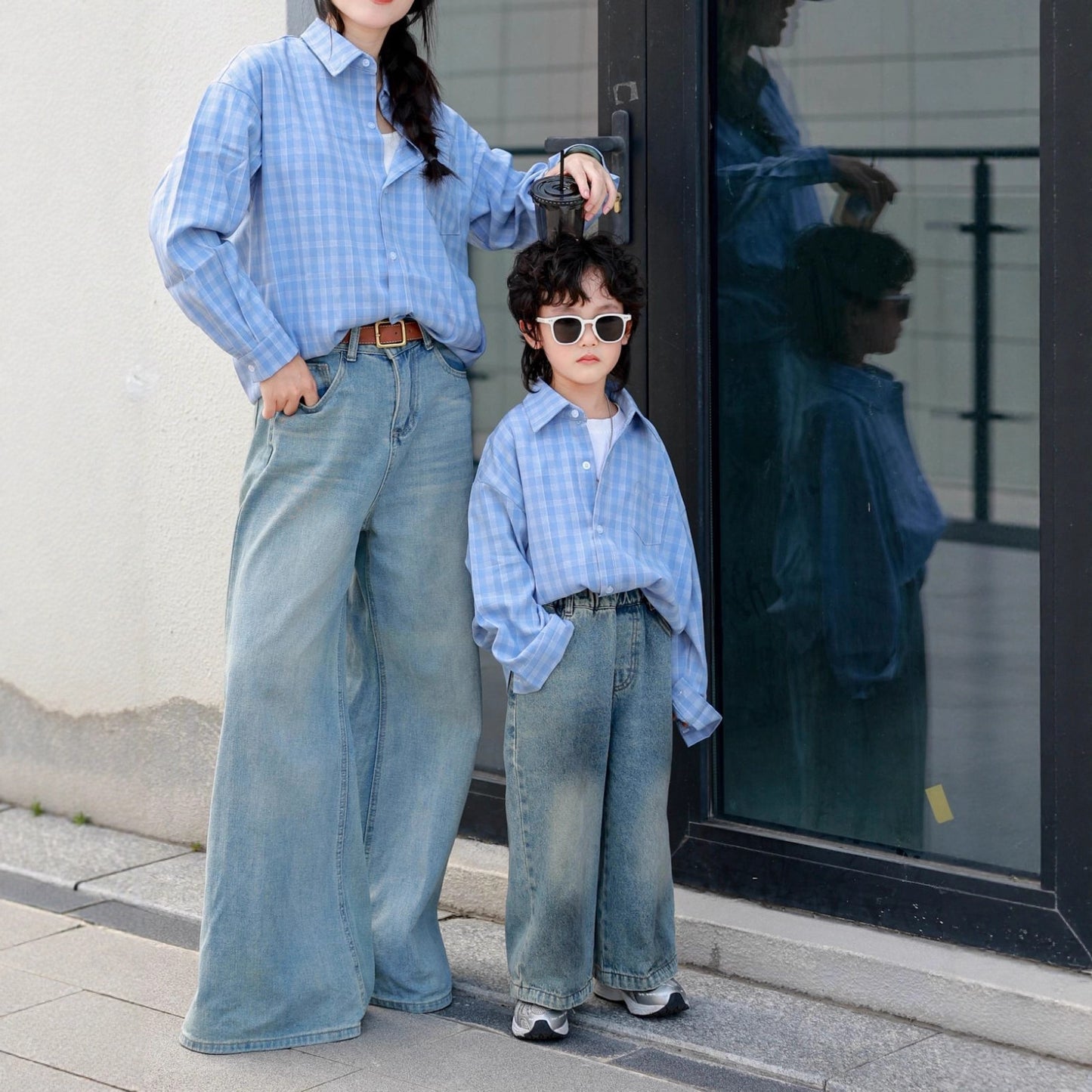 Children's Shirt Style Retro Top Loose Lazy Parent-child Outfit