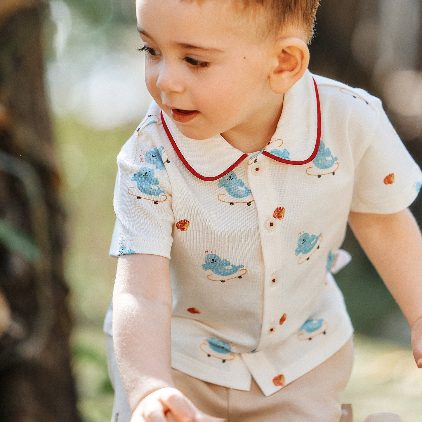 Children's Soft Full Printed Cardigan Boys Short Sleeve Summer Children's T-shirt