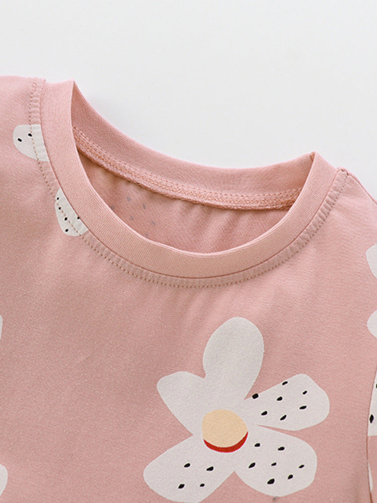 Children's Summer Casual Round Neck Cute Short Sleeve Fashionable Children's Dress