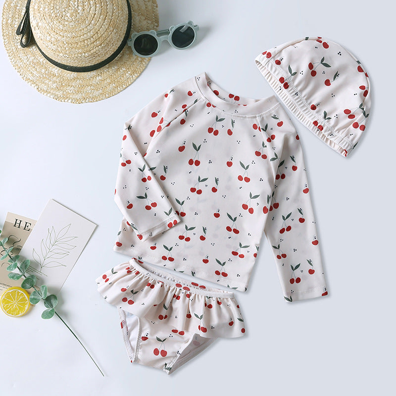 Children's Swimsuit Cute Split Long Sleeve Seaside Vacation Children's Suit