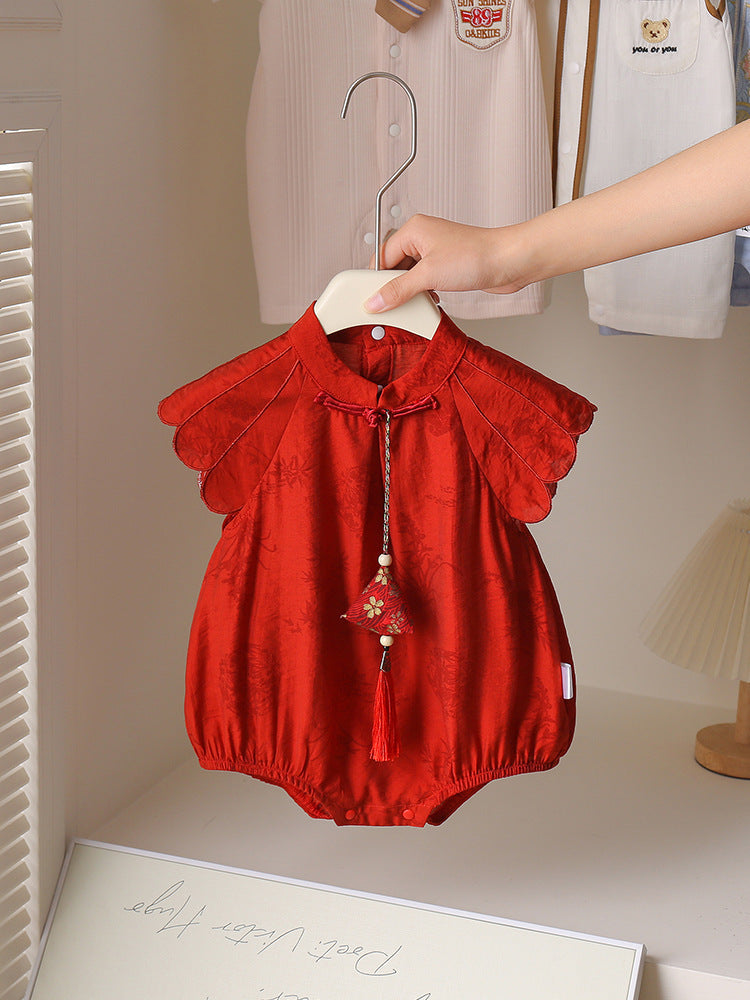 Costume Romper Thin Short Sleeve Spring Festival Jumpsuit, Climbing Suit