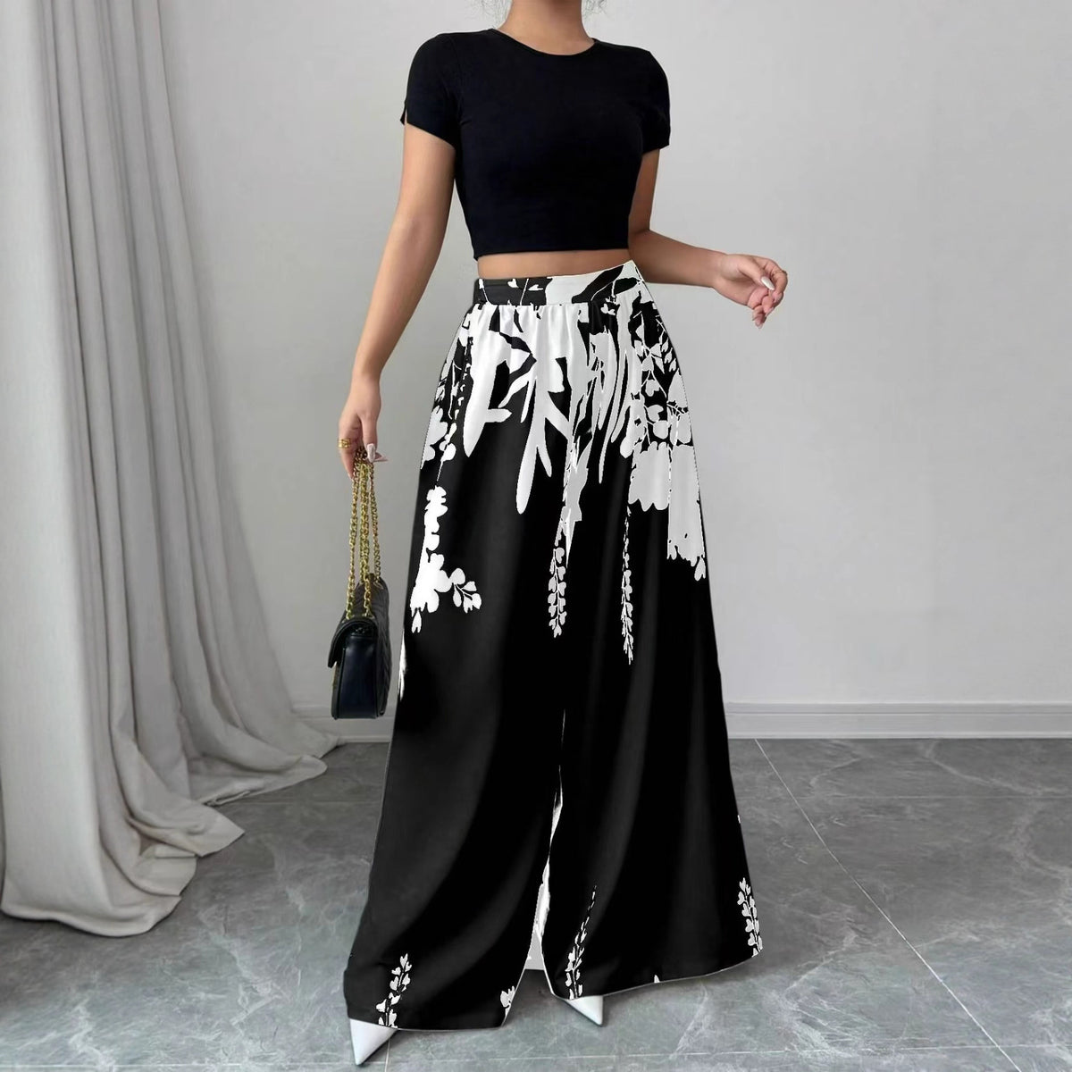 Beautiful Slouchy Women's Fashion Printed Waist Casual Pants