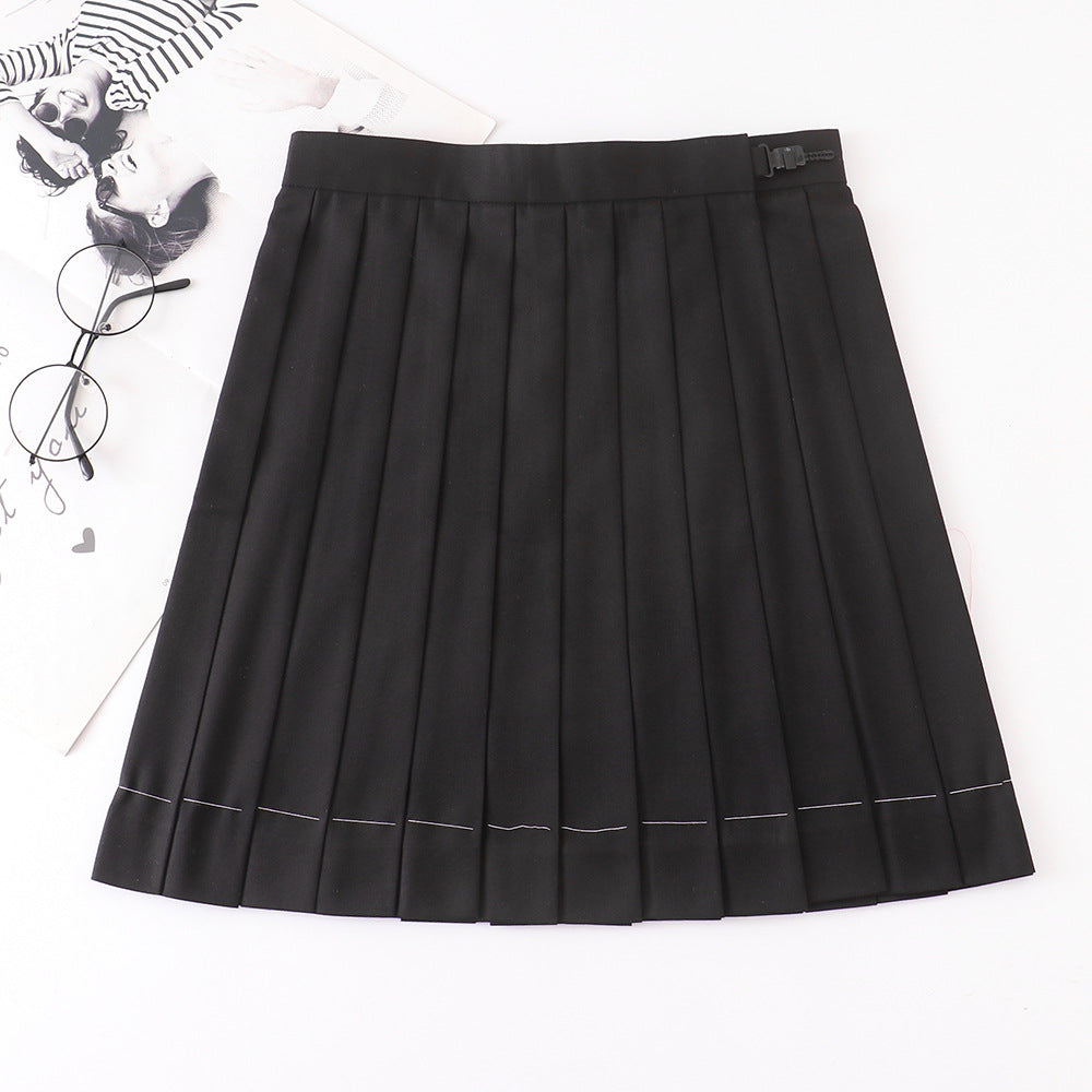 Pleated Orthodox High Waist Pocket Long Uniform