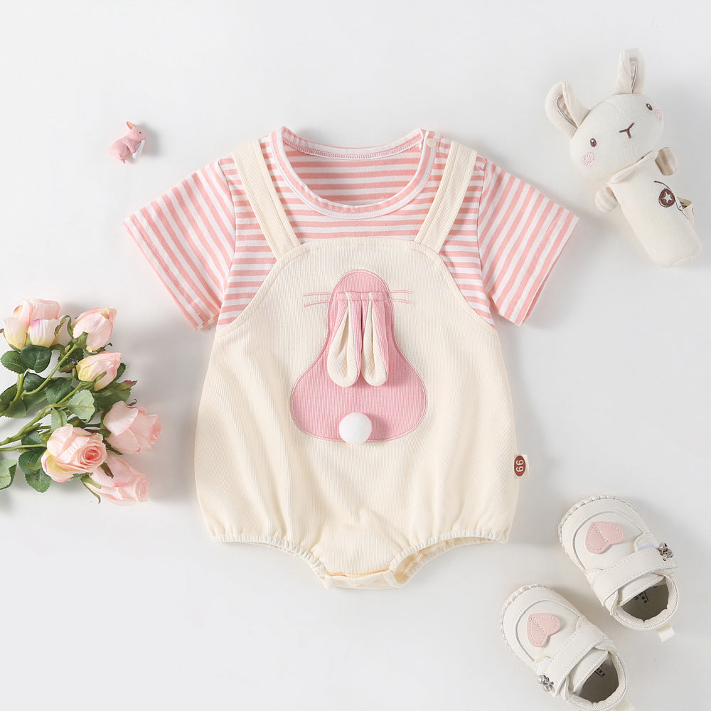 Summer Jumpsuit Fake Two Pieces Cotton Romper Thin One Hundred Jumpsuit, Climbing Suit