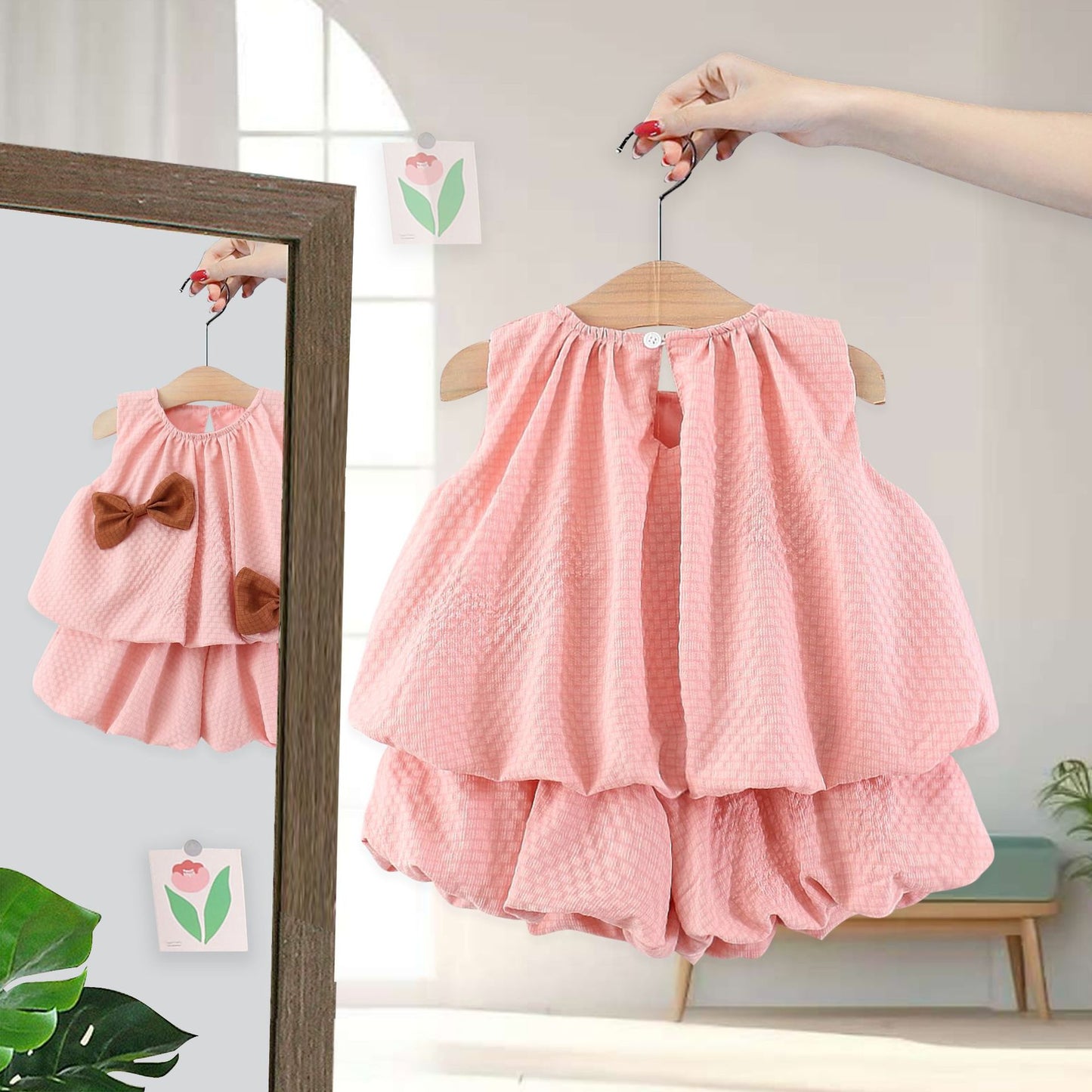 Children's Clothing Little Fashionable Bow Sleeveless Vest Children's Suit
