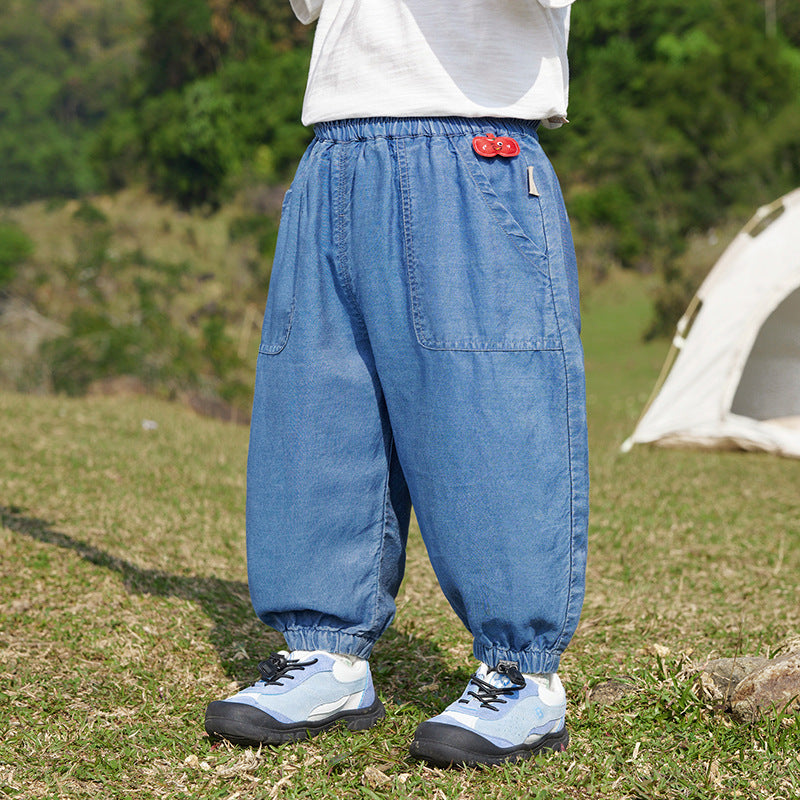 Children's Kaka Panda Boys Jeans Summer Trousers Children's Pants