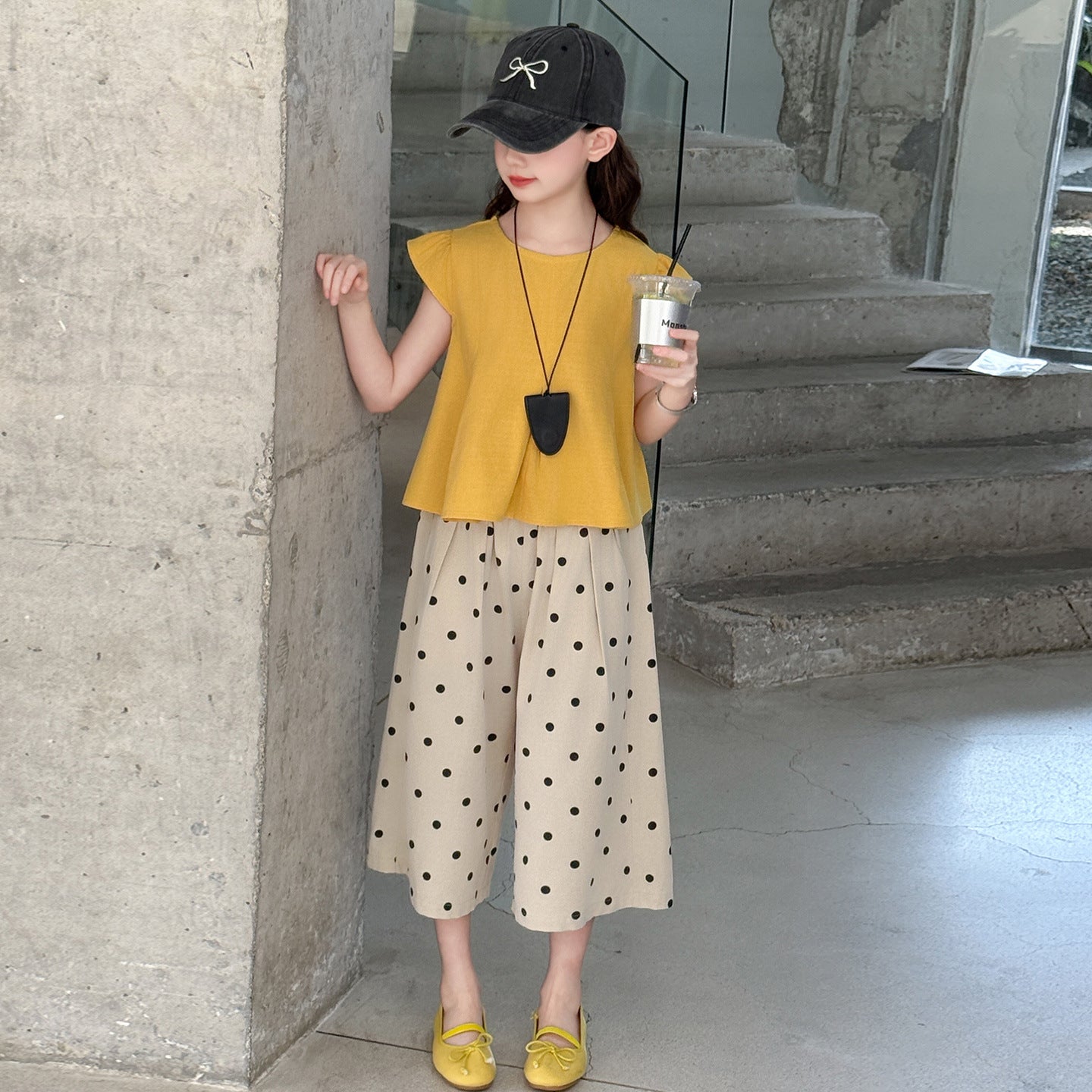 Children's Western Style Polka Dot Thin Wear Big Super Nice Children's Suit