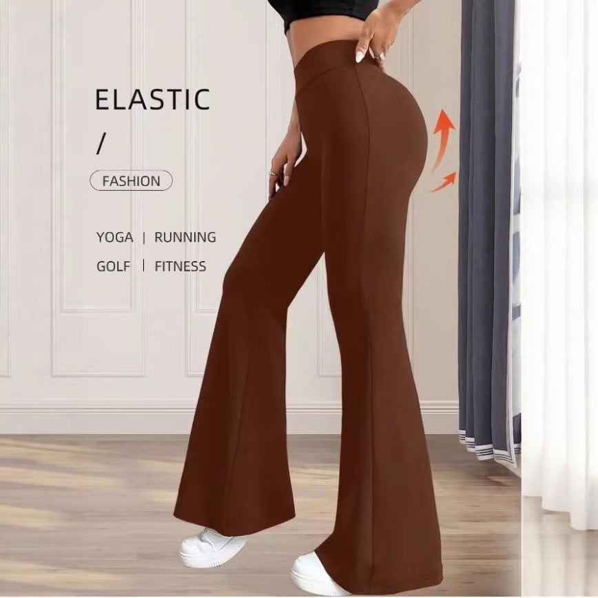 Women's Flared Trousers High Waist Loose Draggle-tail Casual Pants