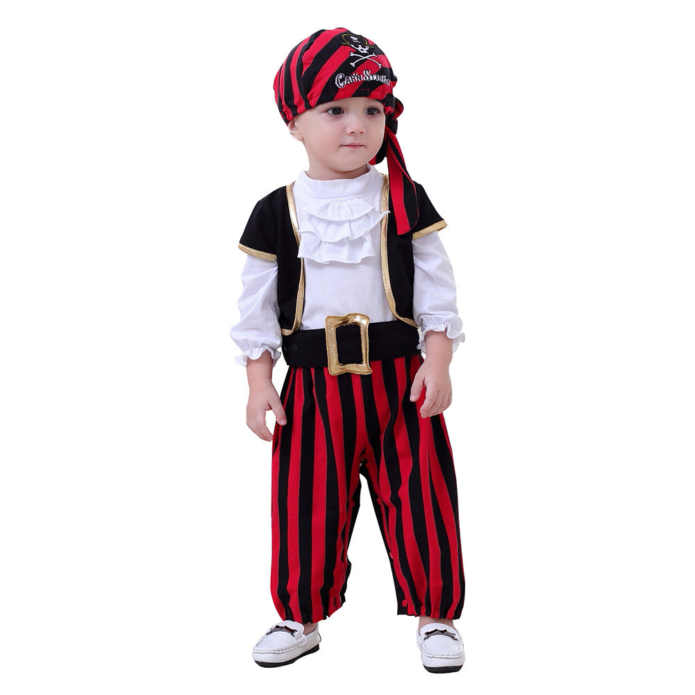 Children's Holiday Clothes Pirate Ship Captain One-piece Romper Children's Suit