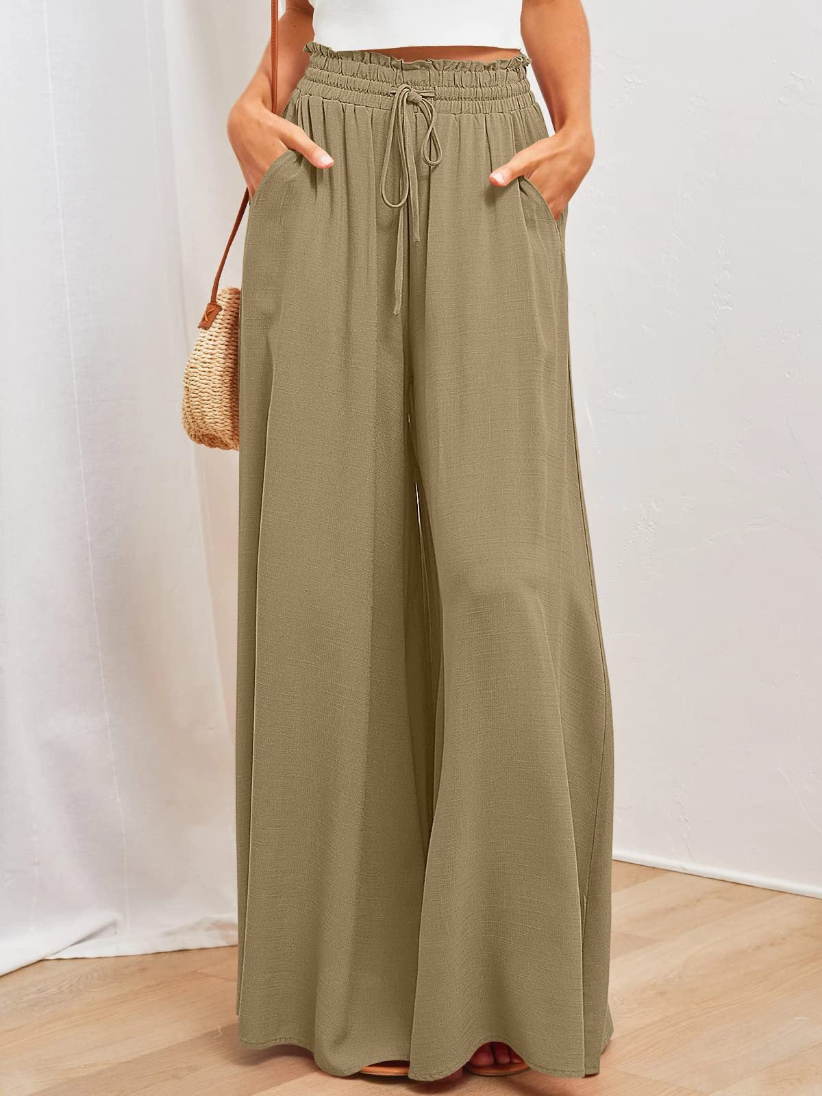 Women's Wide Leg Loose Fashionable Trousers Casual Pants