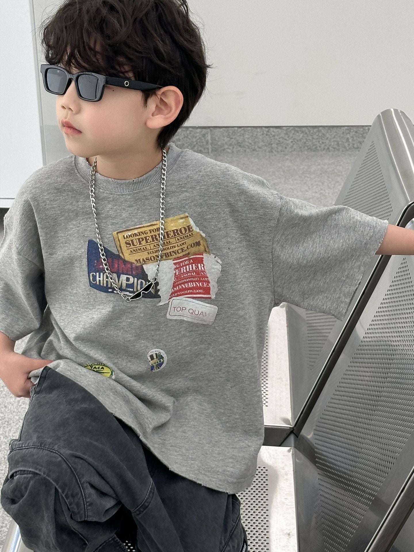 Children's Cotton Summer Short-sleeved Korean Style Top Children's T-shirt