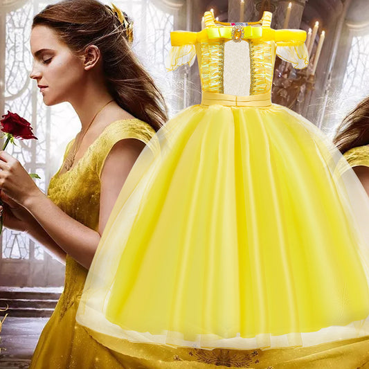 Children's Halloween Princess Bell Clothing Shirt Yellow Children's Dress