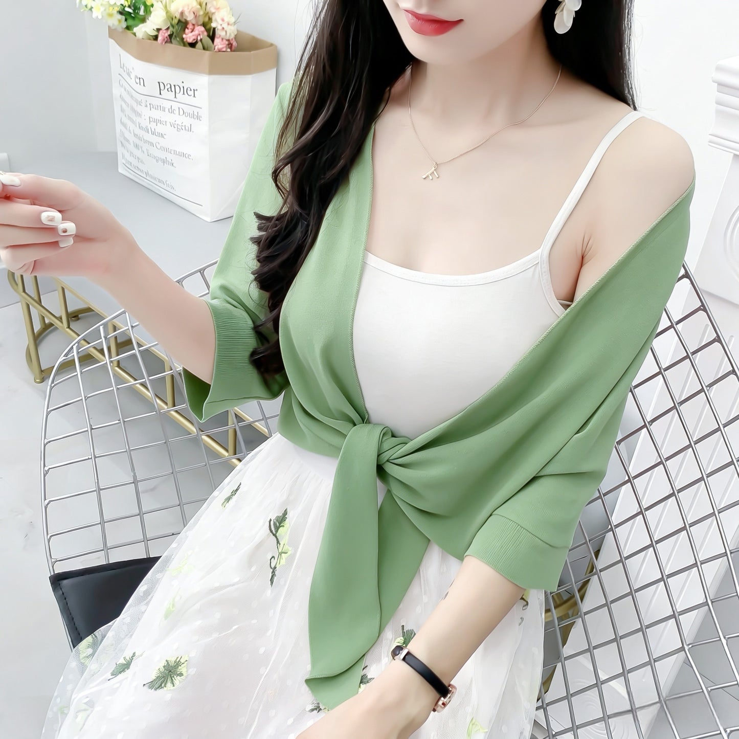 Women's Long-sleeved Korean Loose Air Conditioning Thin Blouses